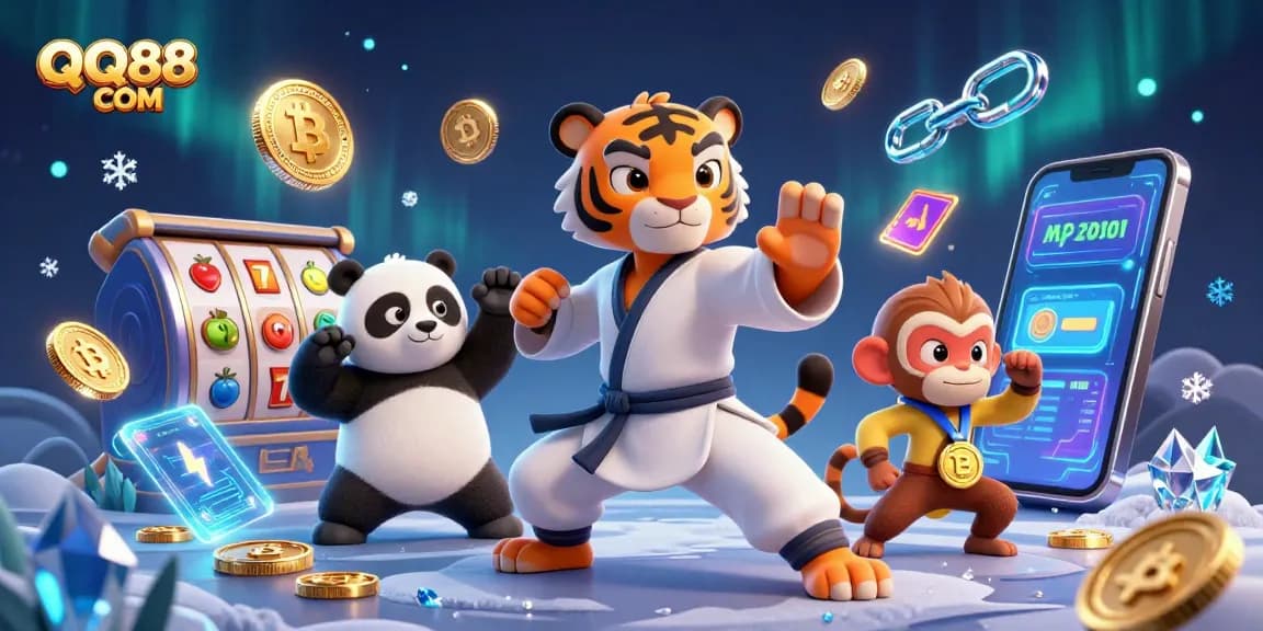 Engage with QQ88 COM's vibrant crypto casino scene featuring dynamic characters and captivating game elements