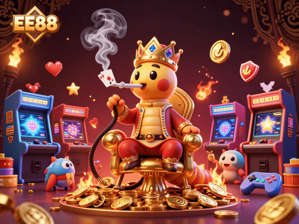 Experience winning at EE88 with colorful characters and dynamic gaming elements in a lively casino setting.