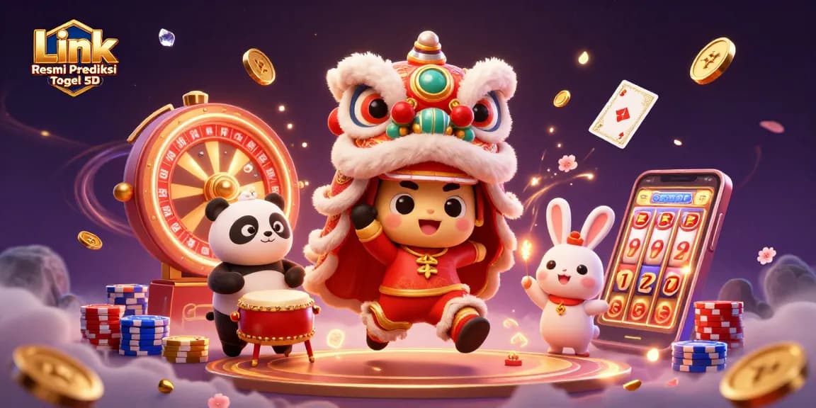 Win big with Link Resmi Prediksi Togel 5D as lions dance and coins cascade in this vibrant 3D casino scene.