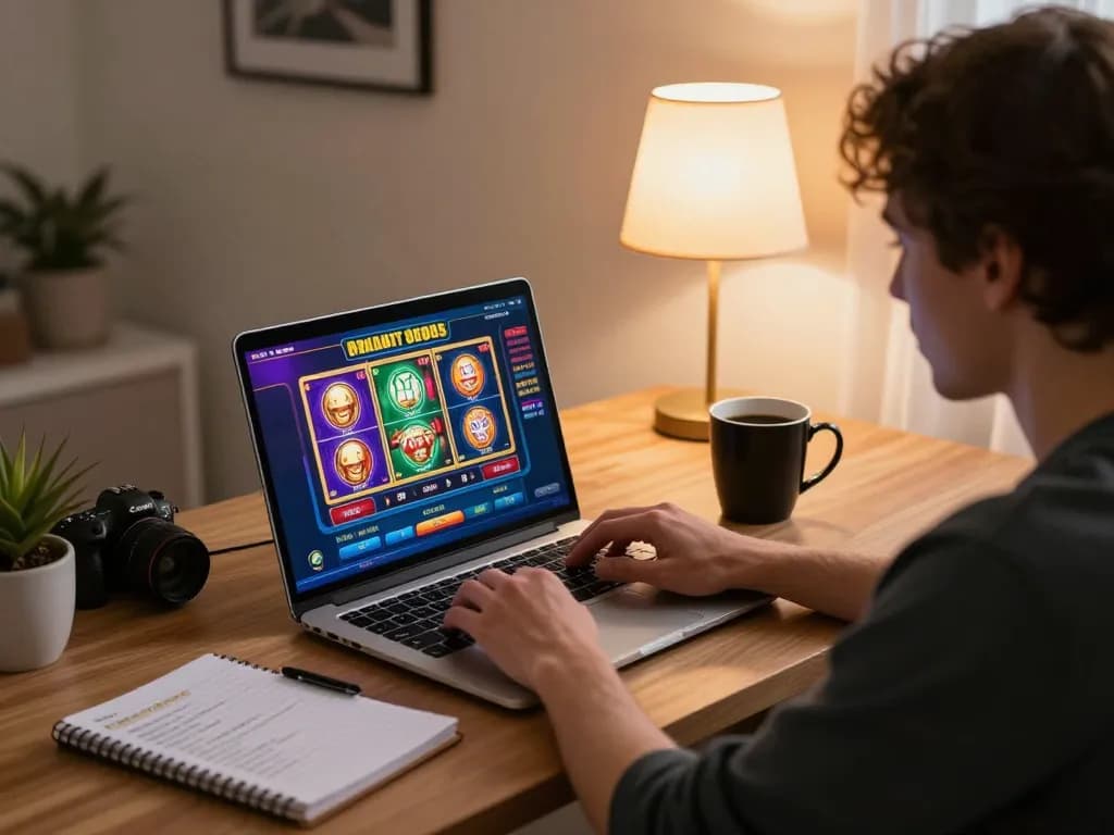 Play exciting slots on sun win platform from a cozy home office setup.