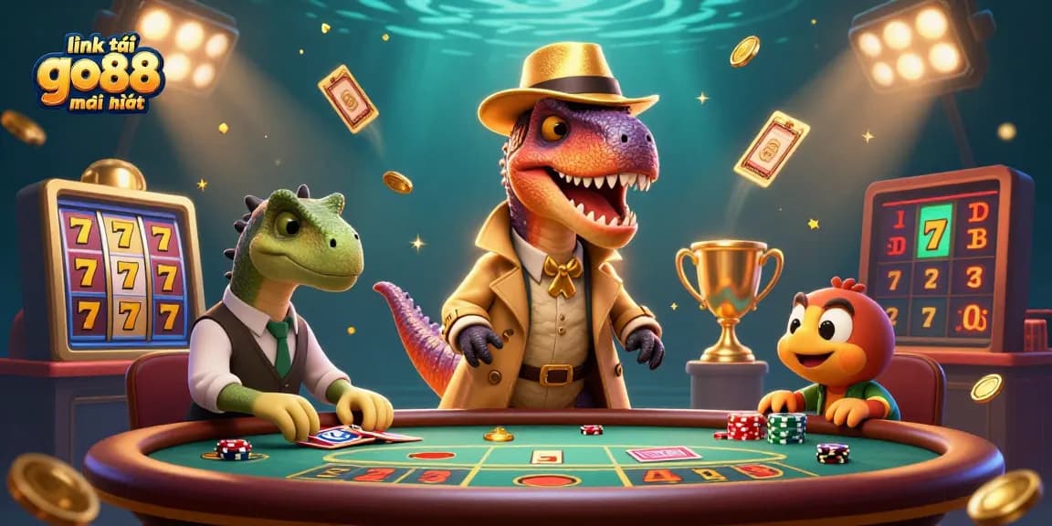 Experience a thrilling game with the link tải go88 mới nhất showcased through a vibrant 3D illustration