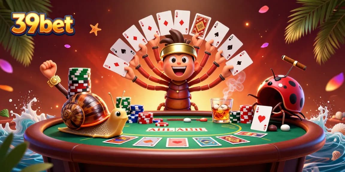 Join the excitement at 39bet with a lively 3D illustration showcasing casino gaming fun!