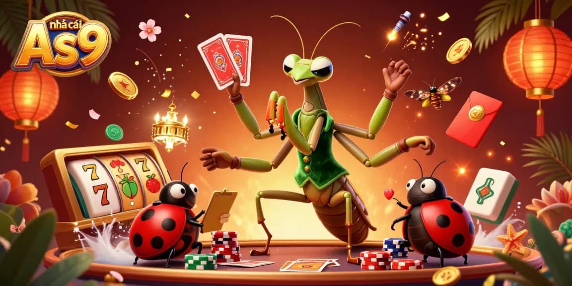Engage with nhà cái As9 in this vibrant 3D casino illustration with dynamic gambling elements.