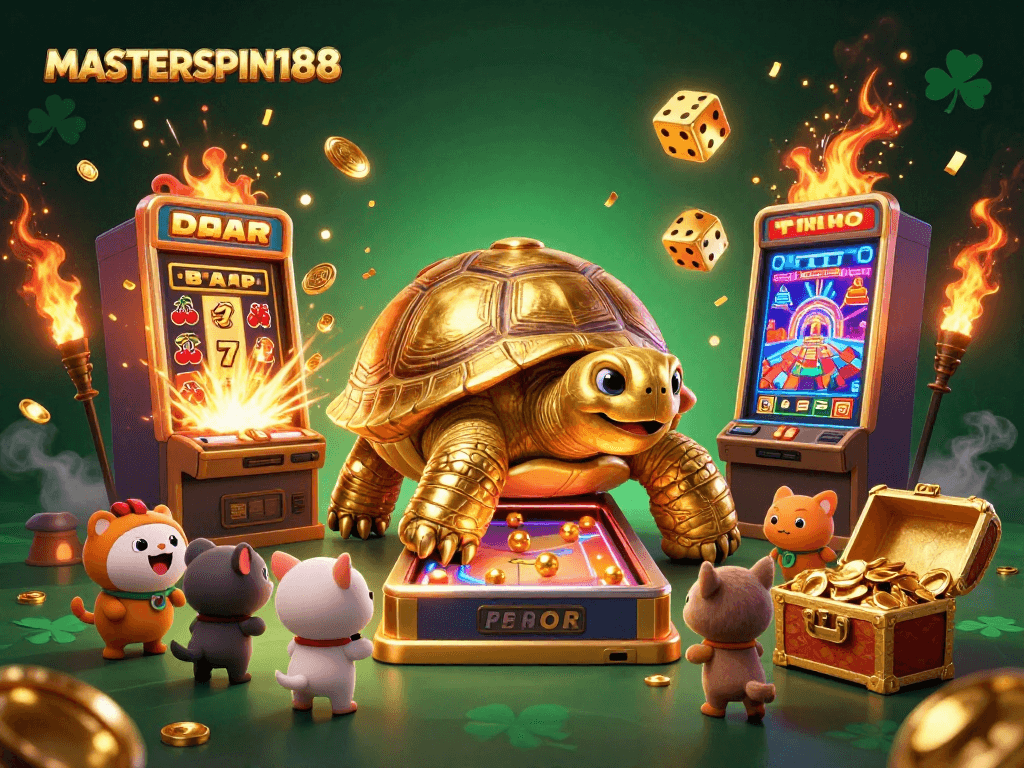 Experience the excitement of MASTERSPIN188 through an enchanting casino illustration full of dynamic games.