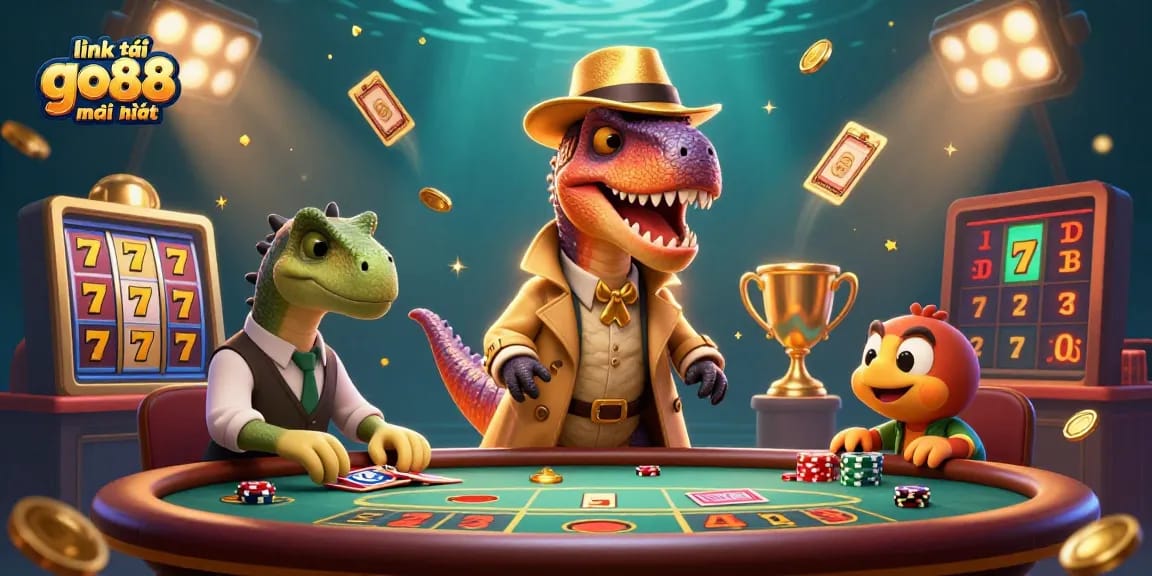 Experience a thrilling game with the link tải go88 mới nhất showcased through a vibrant 3D illustration