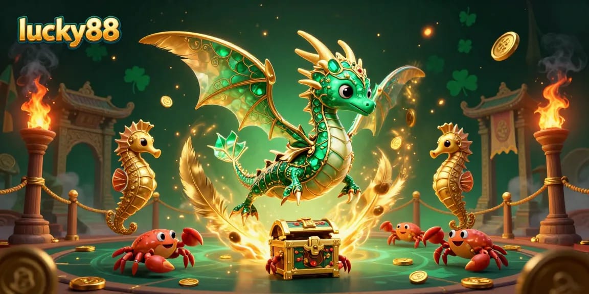 Engage with lucky88 as a vibrant sea dragon and seahorse guard embark on an underwater gaming adventure.