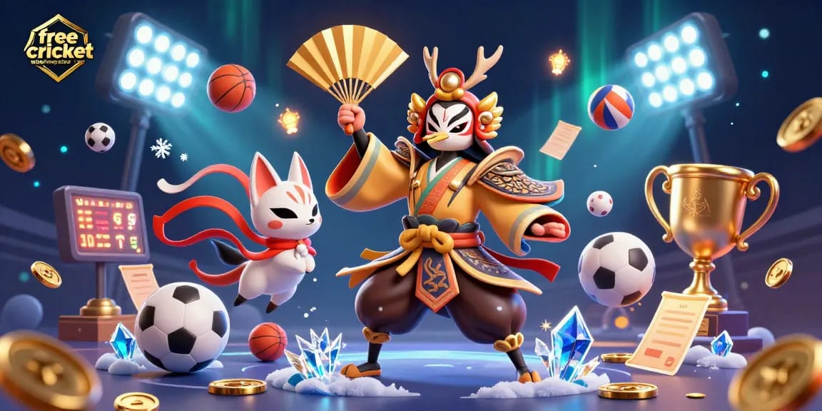 Bet on free cricket betting sites amidst vibrant sports elements in a captivating illustration.