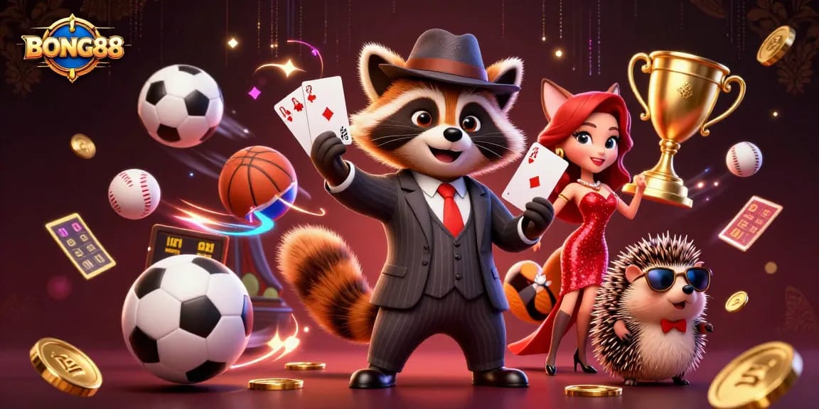 BONG88 provides thrilling gaming opportunities with dynamic characters, showcasing an exciting casino atmosphere.