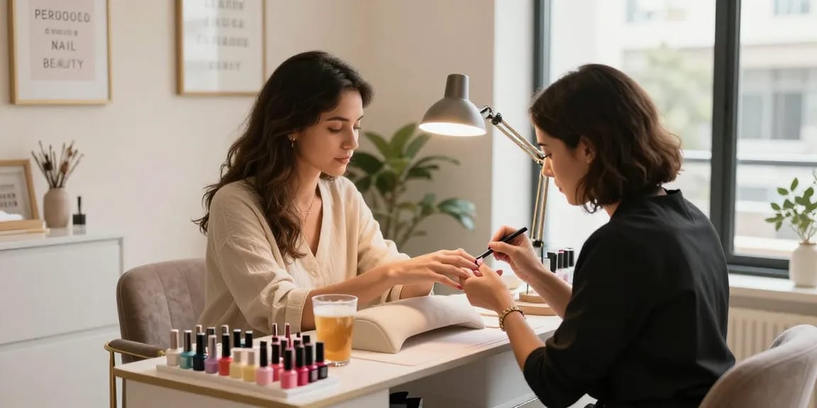 Expert nail technician providing luxurious services at Paradise Nail Beauty salon.