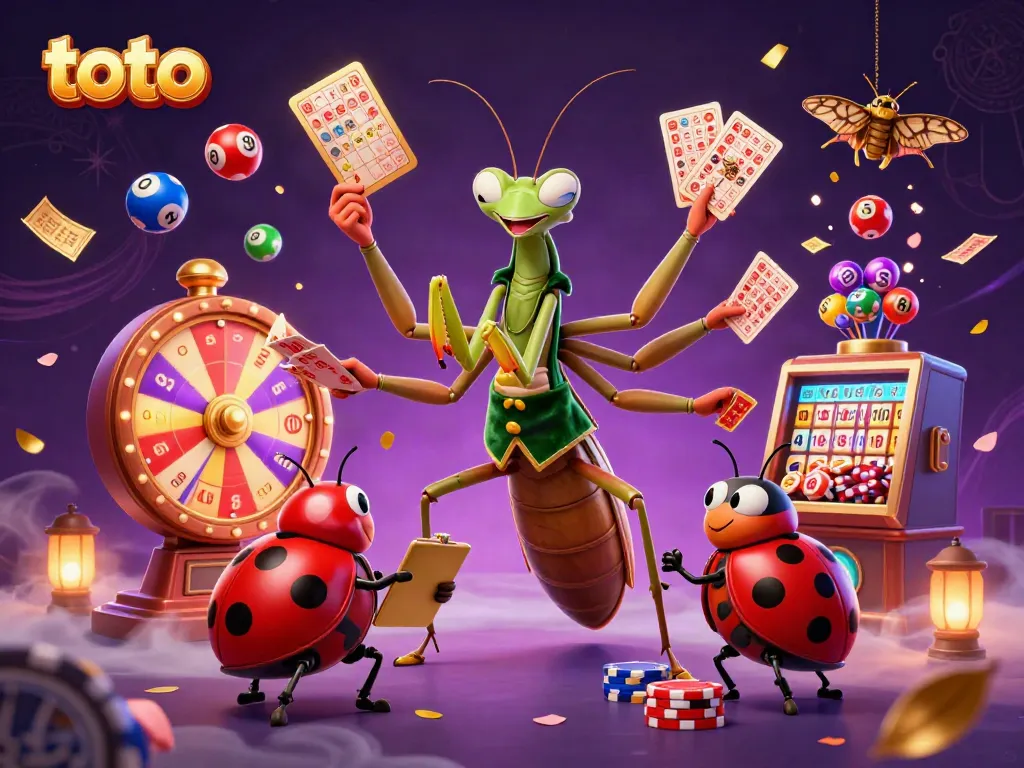 Engage in thrilling toto casino action with a vibrant 3D illustration showcasing a lively gambling scene.