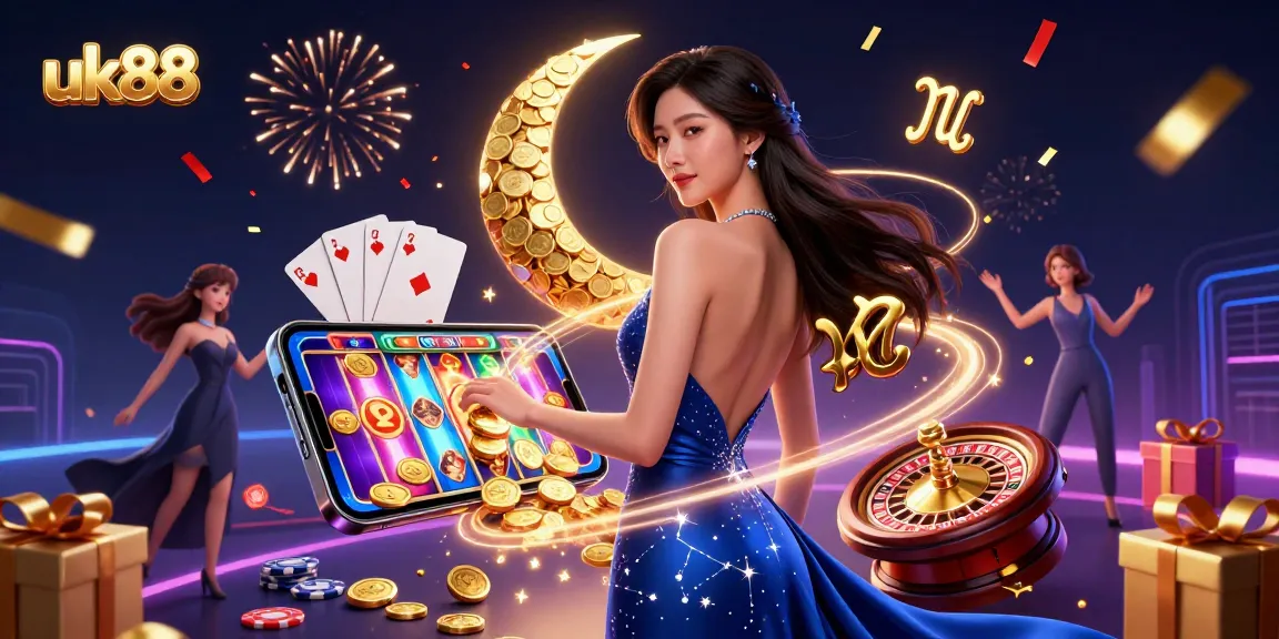 Experience thrilling gameplay with uk88's elegant casino atmosphere and vibrant gaming elements.