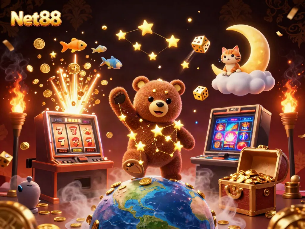 Experience winning moments at Net88 with a colorful explosion of casino games and vibrant characters.