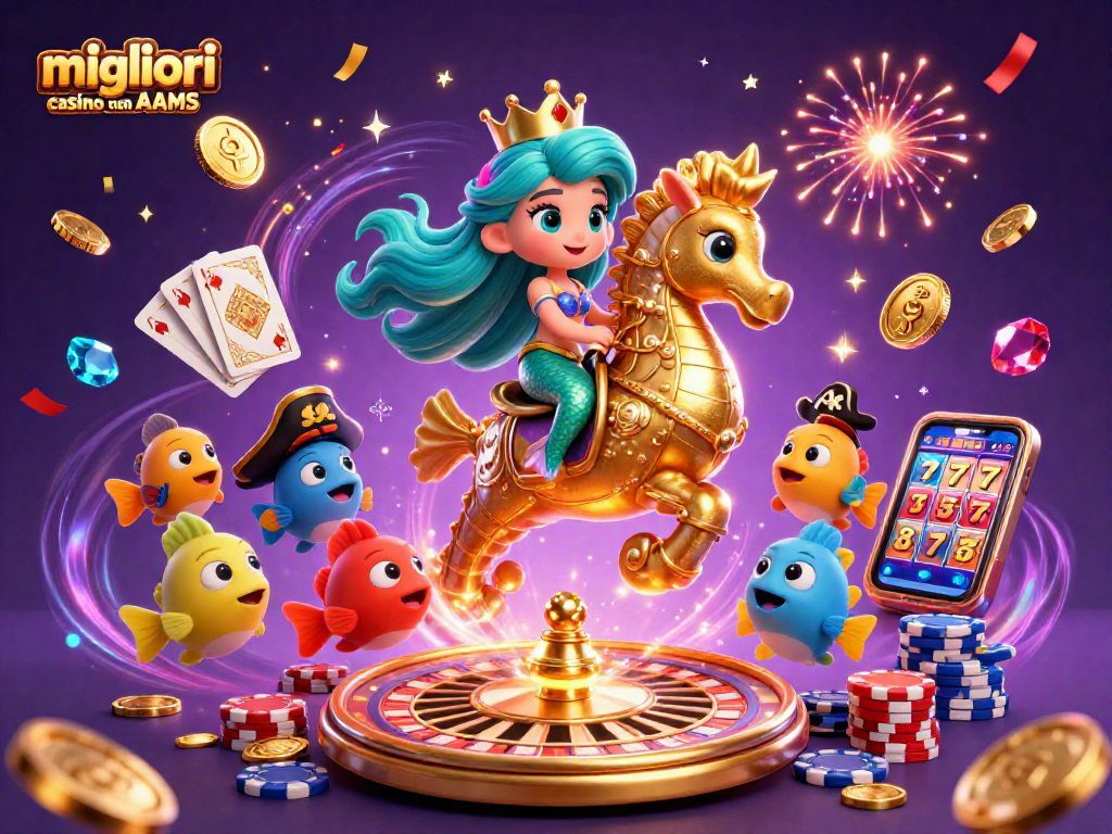 Scopri i migliori casino non AAMS con la principessa sirena e i suoi compagni mentre vincono premi.