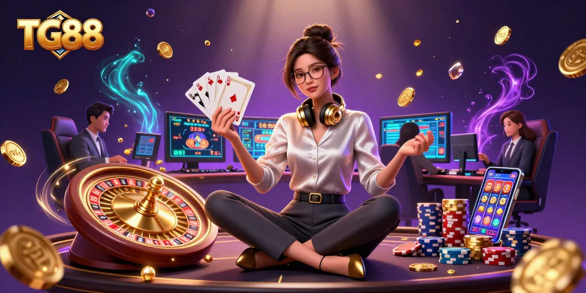 Experience thrilling casino action with TG88’s advanced gaming setup and vibrant elements.