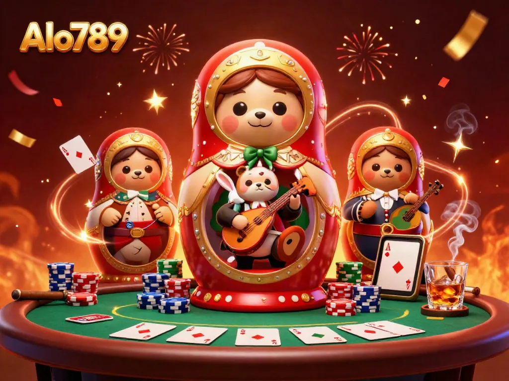 Experience the excitement of Alo789 with dynamic casino visuals showcasing vibrant characters and gaming elements.