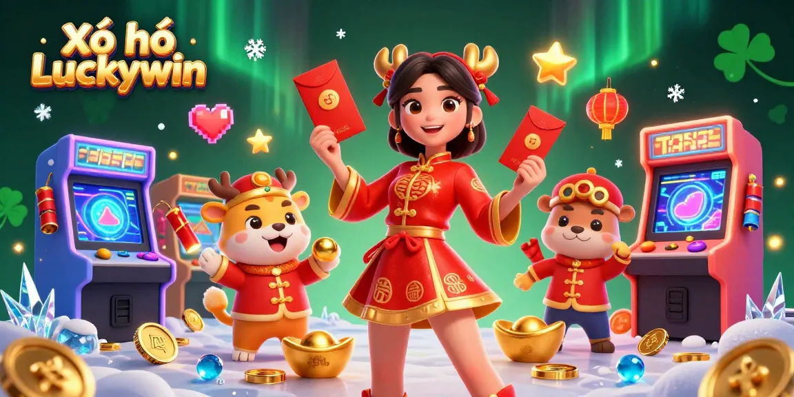 Play Xổ số Luckywin with a vibrant representation of prosperity, luck, and excitement in this detailed 3D illustration.