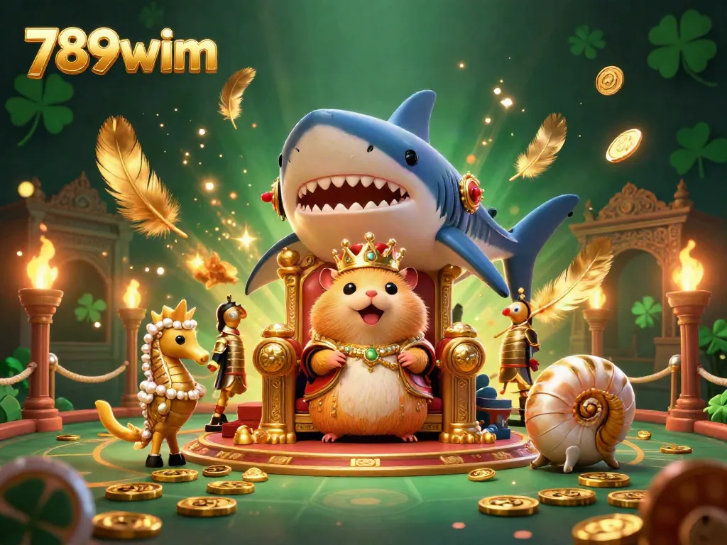 Experience excitement with gold coins and thrilling characters in a vibrant 789wim casino scene.