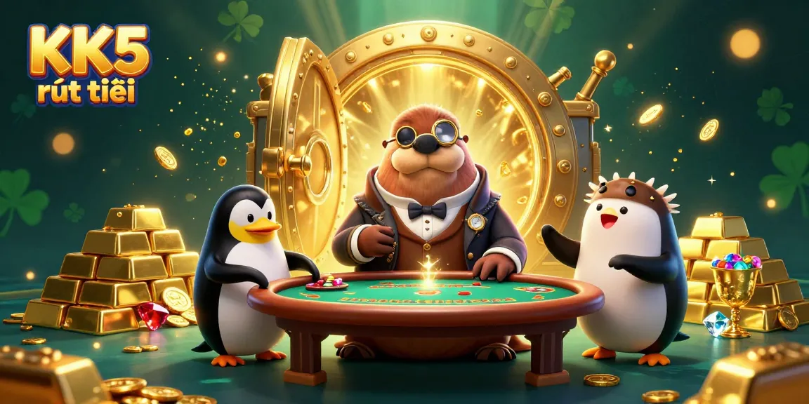 Experience thrilling KK5 rút tiền at a vivid underwater casino scene with notable characters.