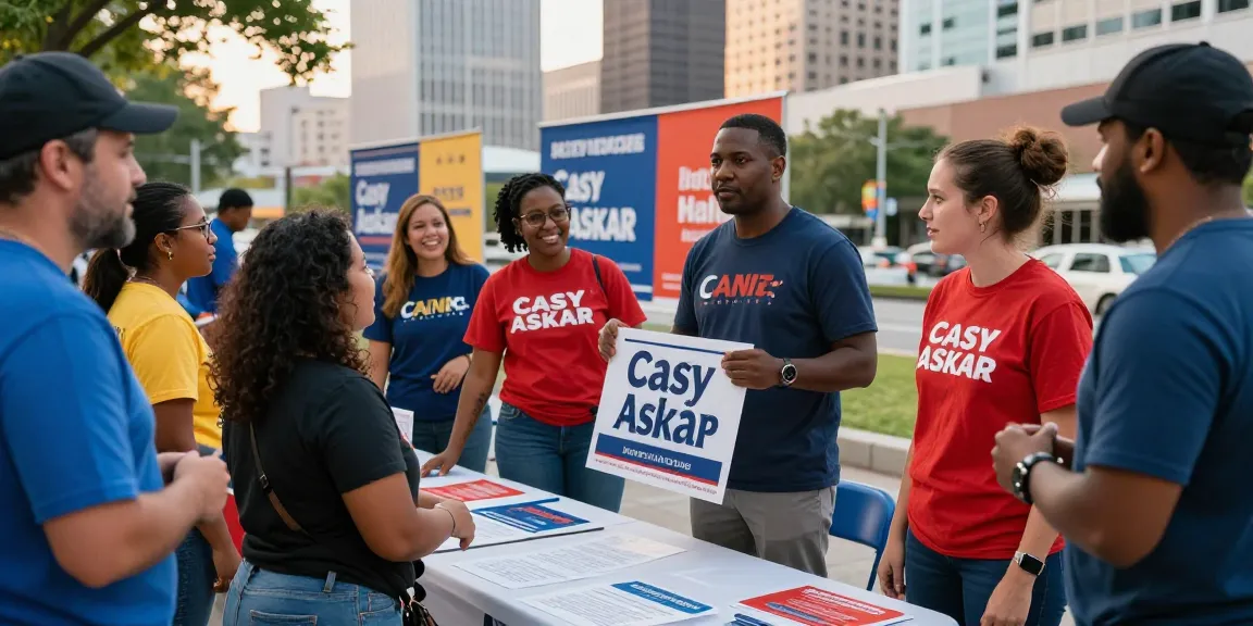 Casey Askar connecting with community members at a political campaign event in FL-22.