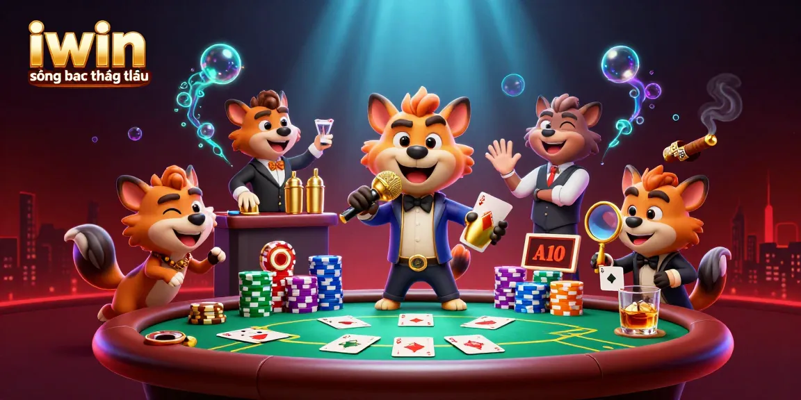 Experience excitement at iwin sòng bạc thượng lưu with lively hyena characters in a vibrant casino.