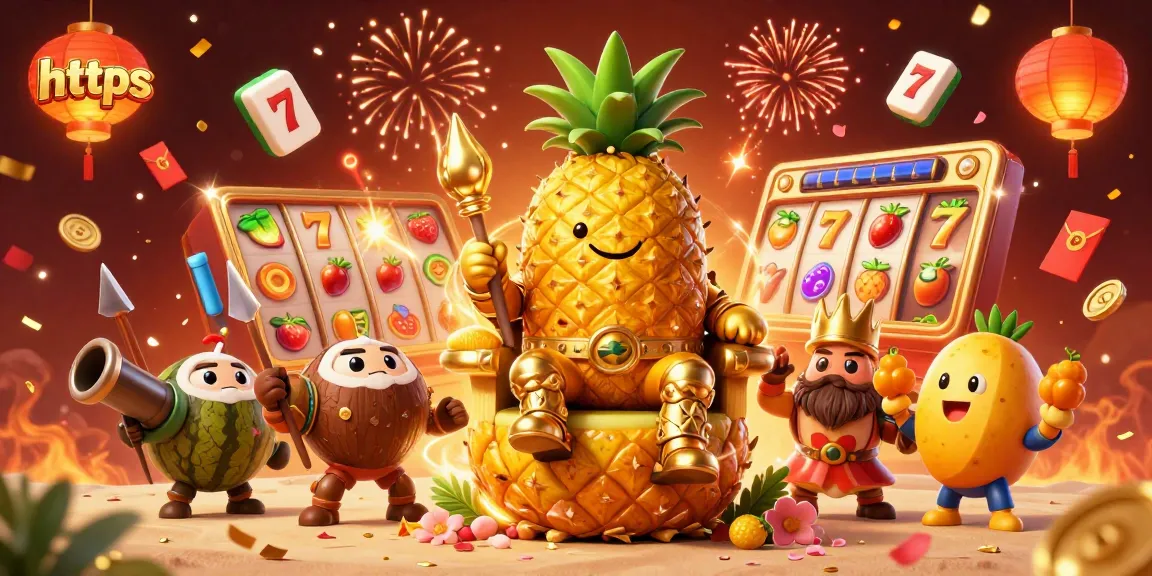 Engage with thrilling slot action at https with the golden pineapple king and festive elements.