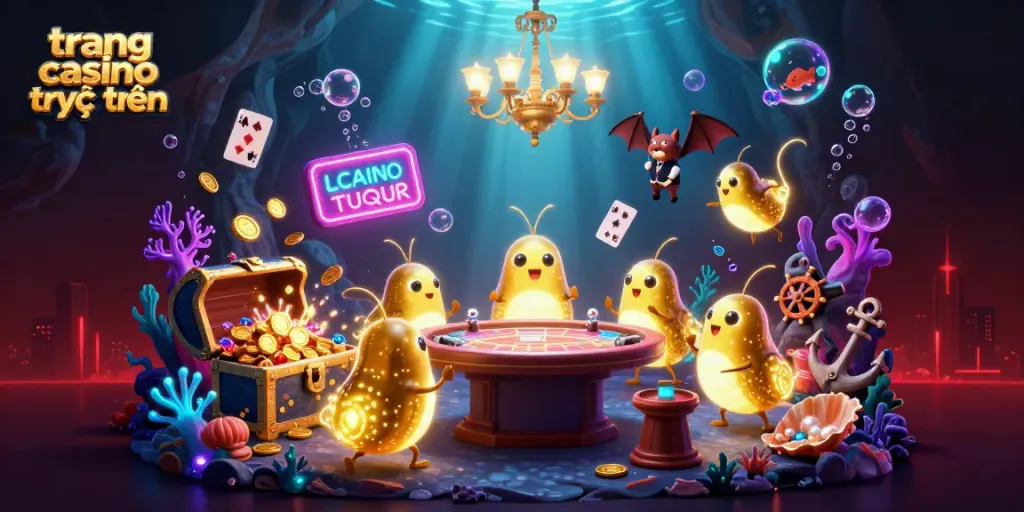trang casino trực tuyến nơi chơi game với ánh sáng lấp lánh và không gian sống động