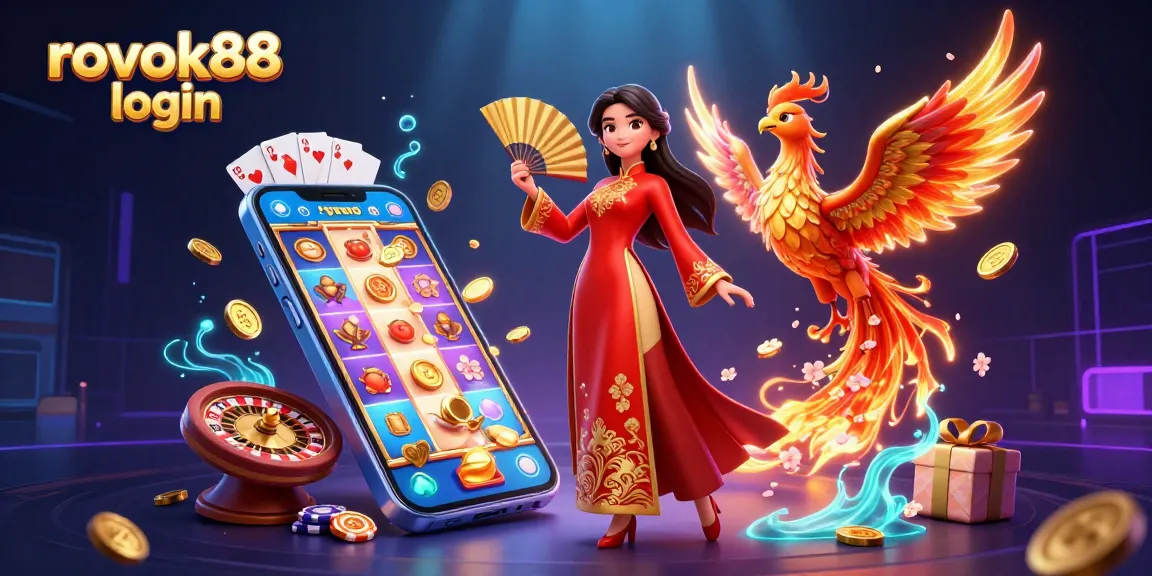 Play colorful slots and enjoy gaming with rokok88 login in a vibrant, dynamic 3D casino scene.