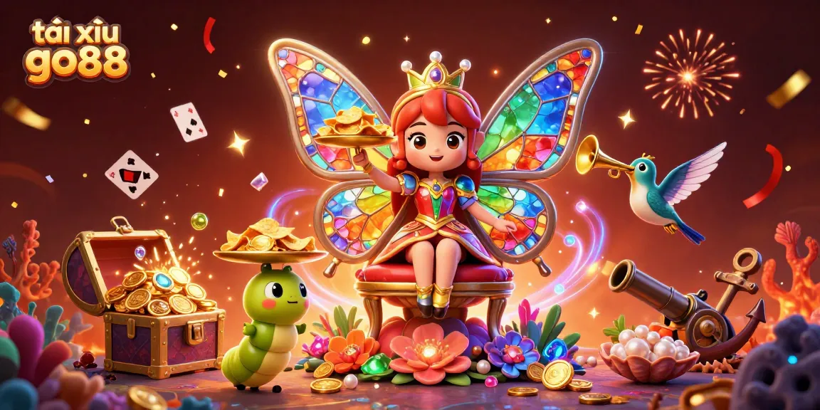 Experience tài xỉu go88 excitement with colorful casino elements in a vibrant scene.