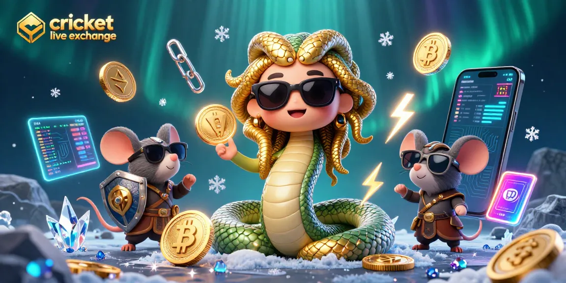 Engage with cricket live exchange showcasing dynamic cryptocurrency elements and friendly characters.