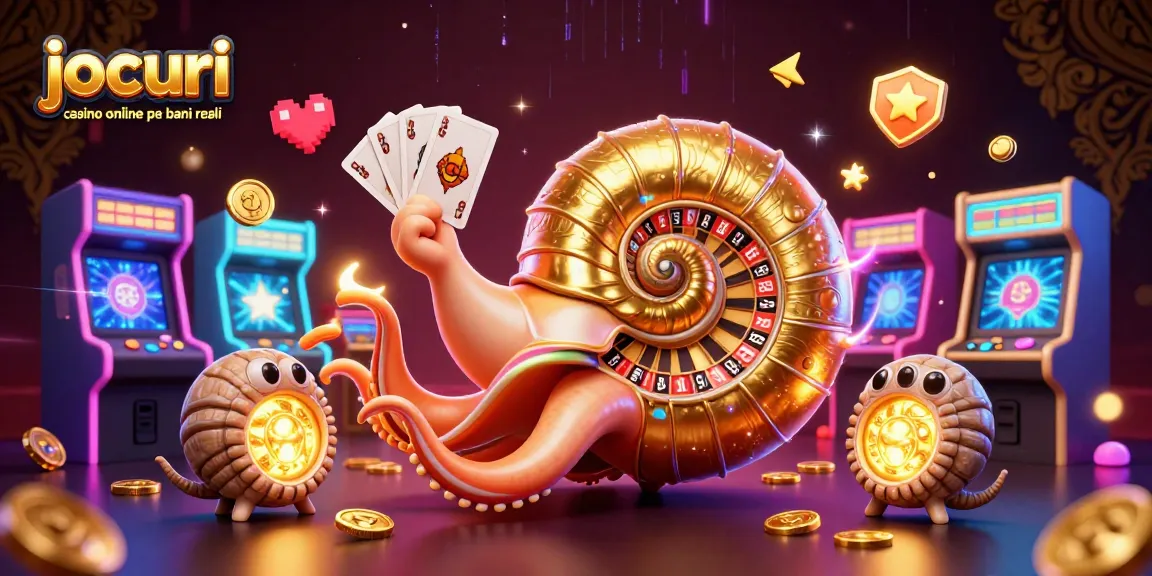 Joacă jocuri casino online pe bani reali cu un nautilus și mașini arcade strălucitoare.