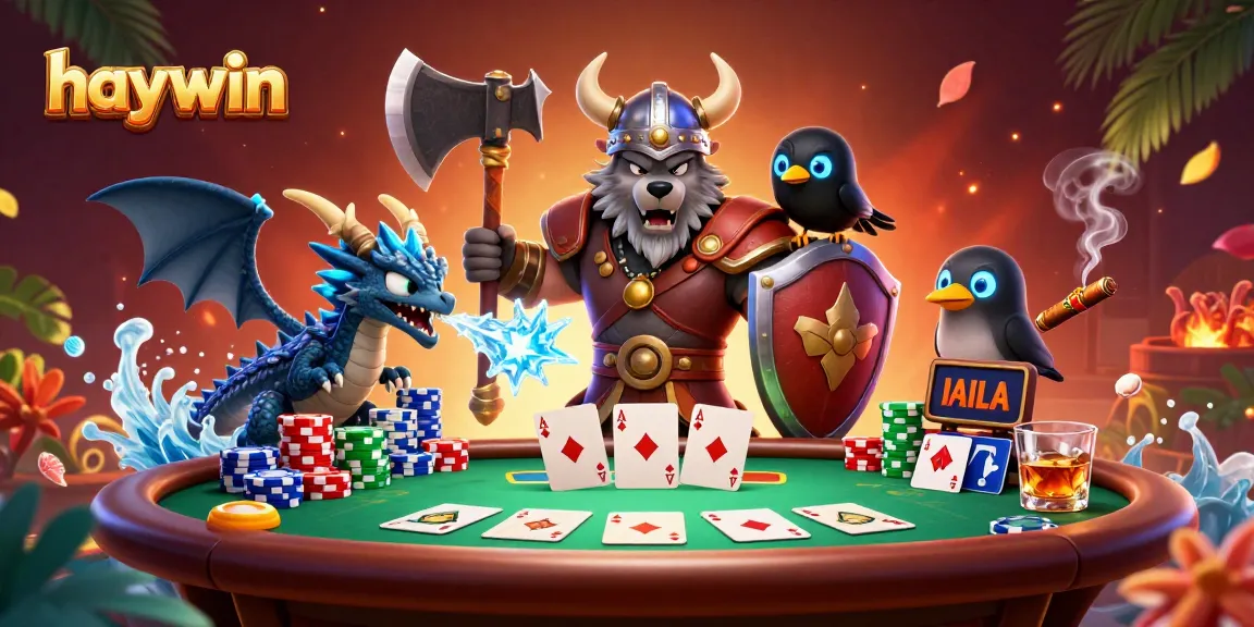 Experience thrilling gameplay at haywin with this vibrant illustration capturing intense poker action.