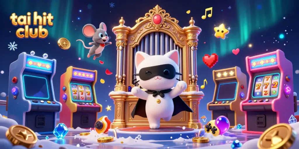 Experience immersive gaming at tai hit club with a 3D casino scene featuring a phantom cat at the organ.