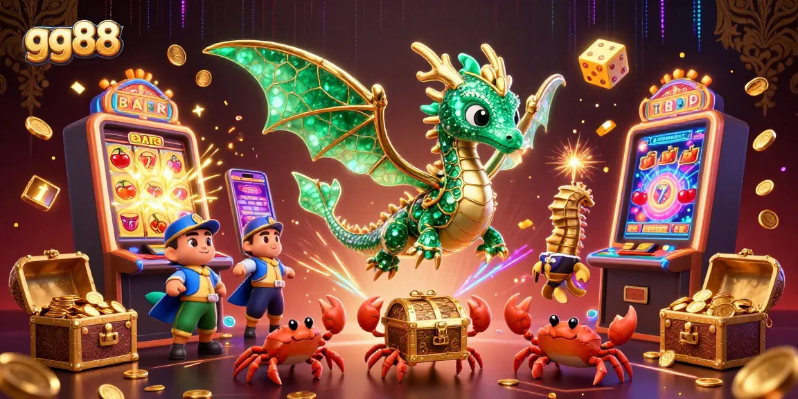 Experience thrilling wins at gg88, where a dazzling emerald sea dragon guards treasures amidst casino excitement.
