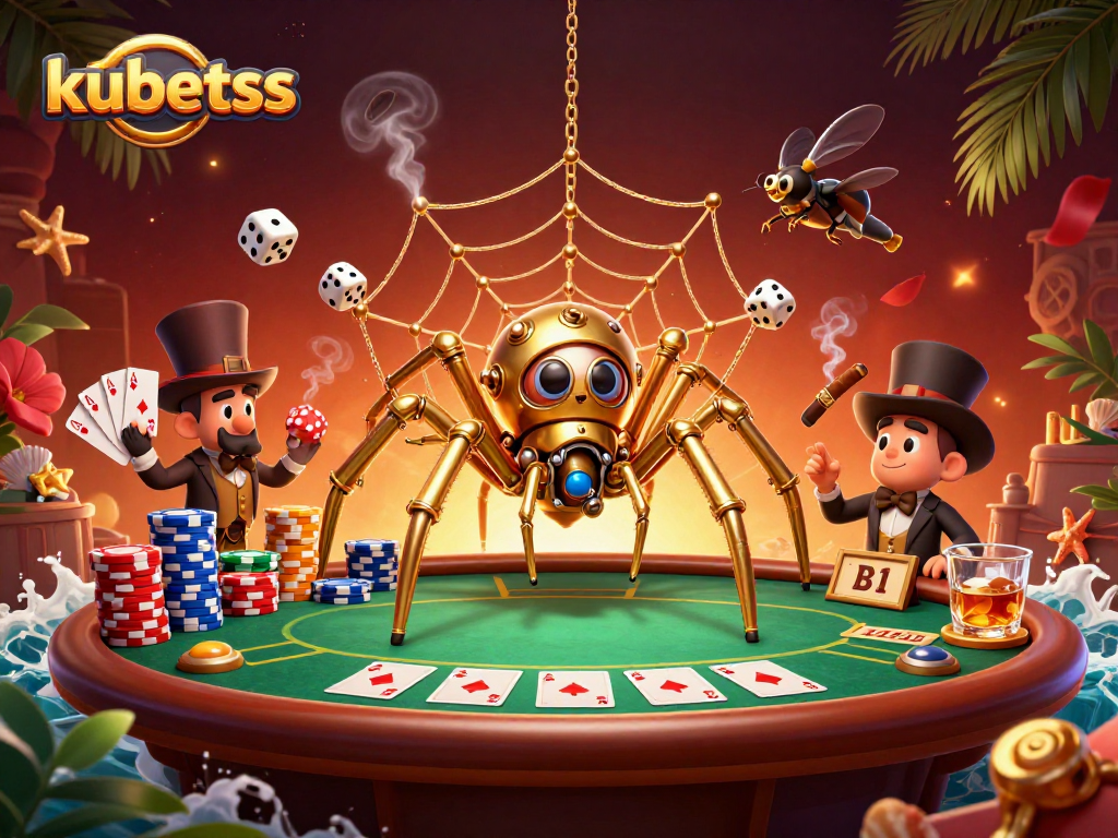 Engage with kubetss in a vibrant 3D casino world filled with steampunk charm and poker action.