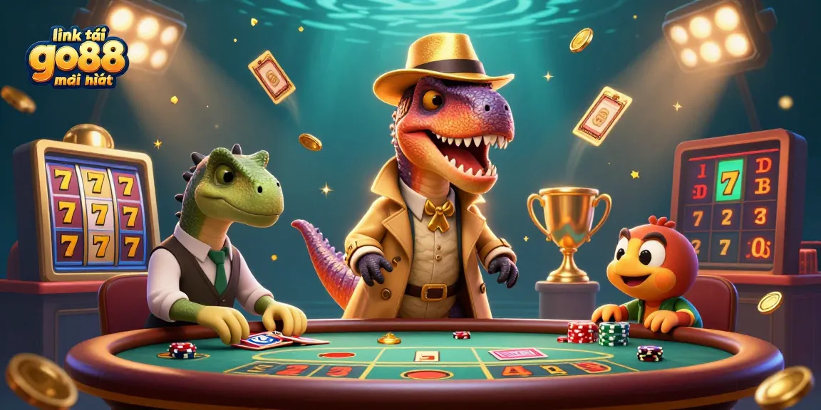 Experience a thrilling game with the link tải go88 mới nhất showcased through a vibrant 3D illustration