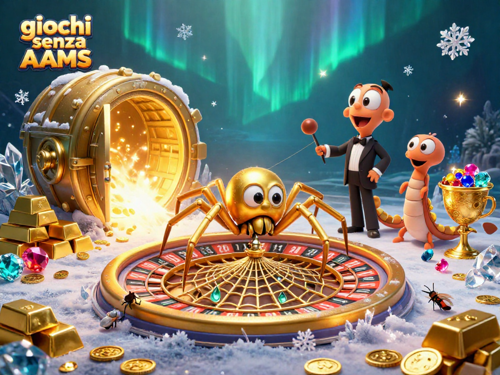 Gioca nei migliori giochi senza AAMS, ammirando una scena ricca di oro e luci scintillanti.