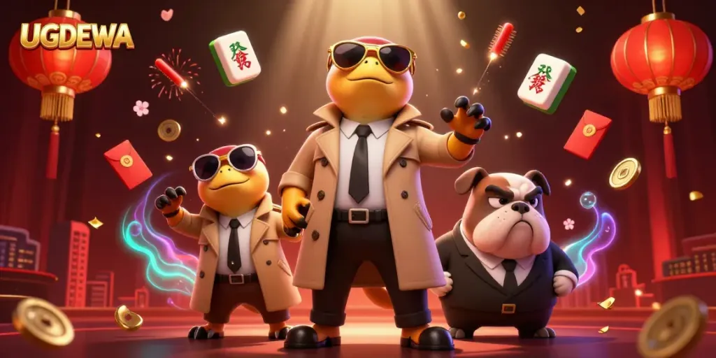 Engage with UGDEWA by guessing numbers in an exciting VIP casino illustration filled with vibrant details.