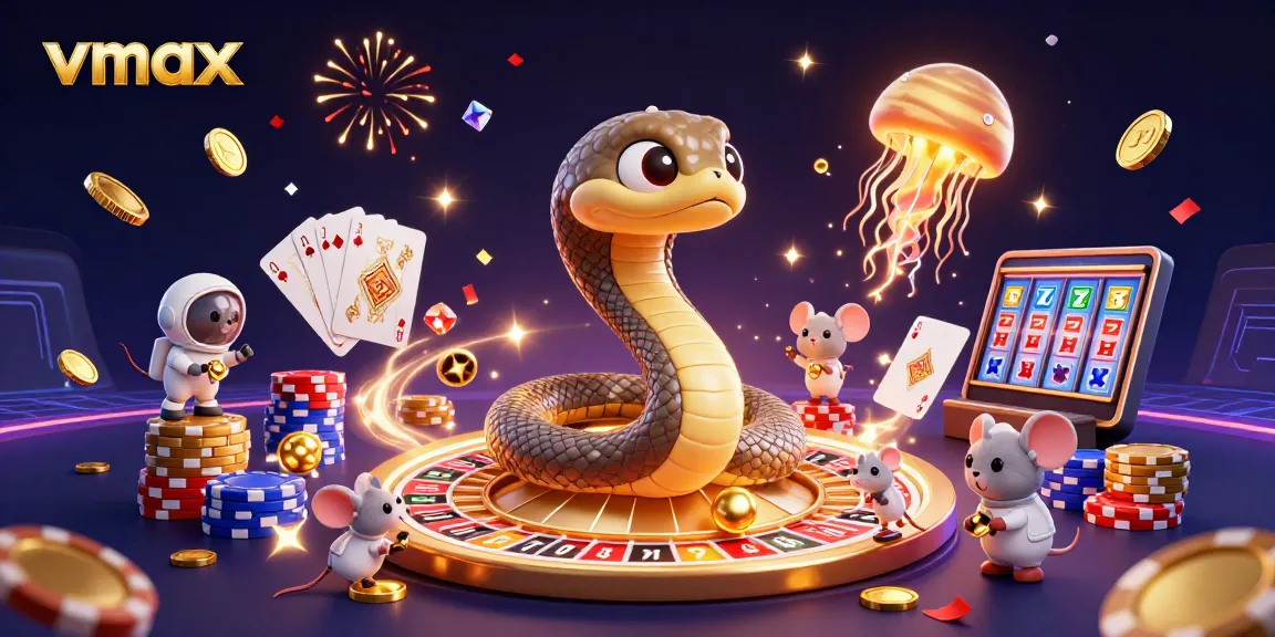 Experience vmax action with dynamic slots and gaming elements in a vibrant casino scene.