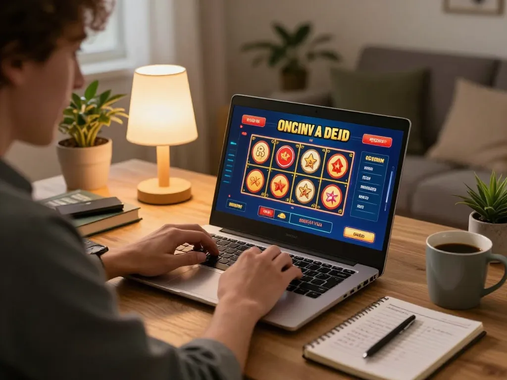 Engaging in online casino gaming at home, featuring the best online casinos in Canada.