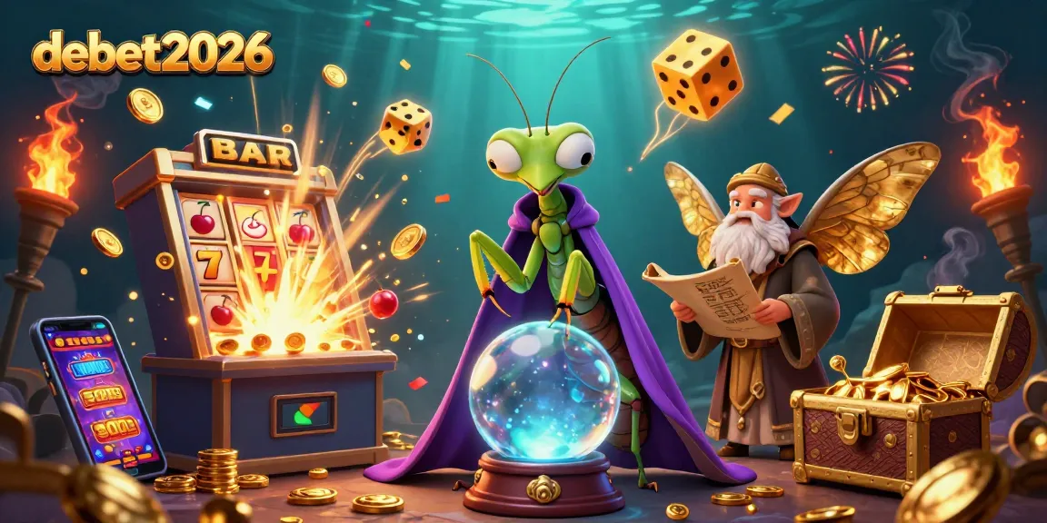 Engage with debet2026's thrilling casino world featuring vibrant slot machines and mystical characters.