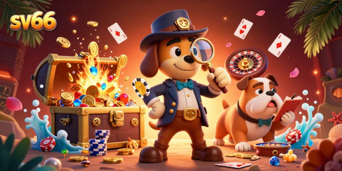 sv66 players uncover treasures through thrilling poker games and casino adventures, exploring a vibrant 3D scene.