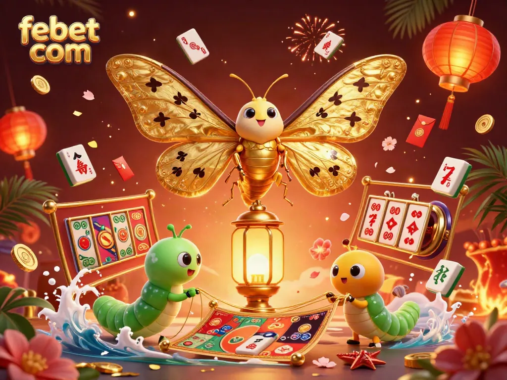 Experience thrilling gameplay with febet com, featuring a vibrant 3D casino scene with golden elements.
