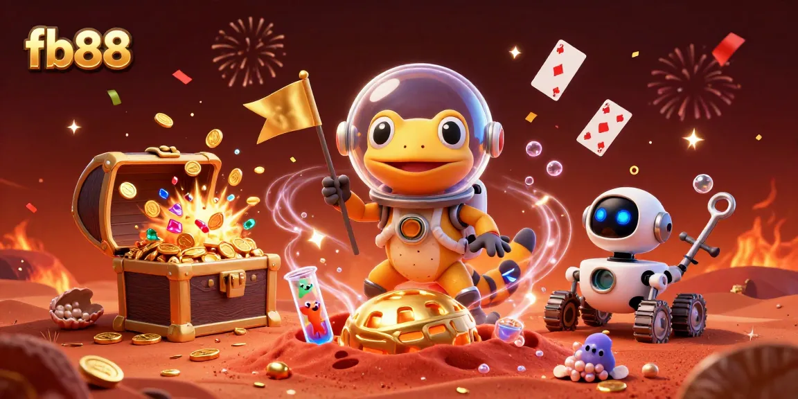 Experience exciting gambling at fb88 with vibrant characters discovering a golden casino.