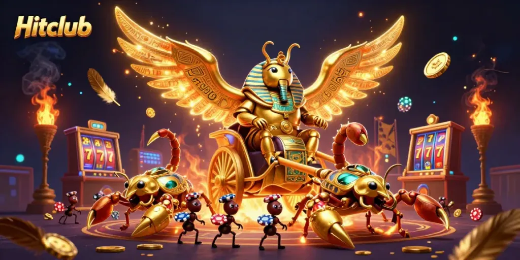 Engage in exciting gameplay with thrilling casino elements in the Hitclub illustration.