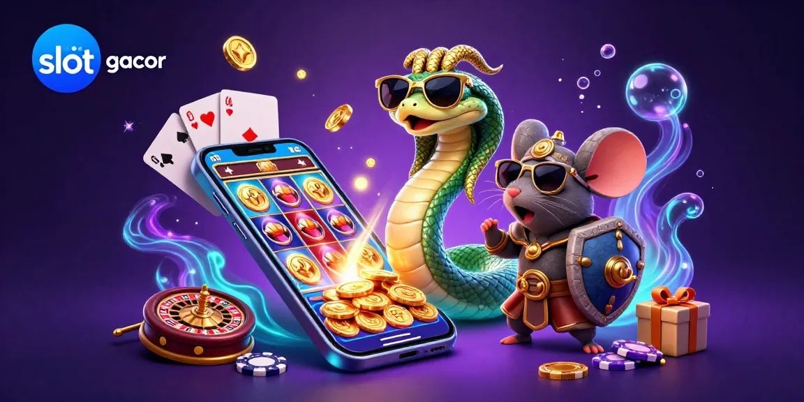 Engage in the vibrant gameplay of link slot gacor with Medusa and a warrior mouse in an exciting 3D casino illustration.