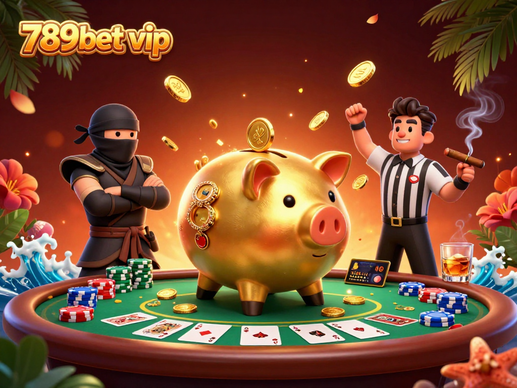 Engage in thrilling gameplay at 789bet vip with a vibrant 3D casino scene featuring dynamic characters.