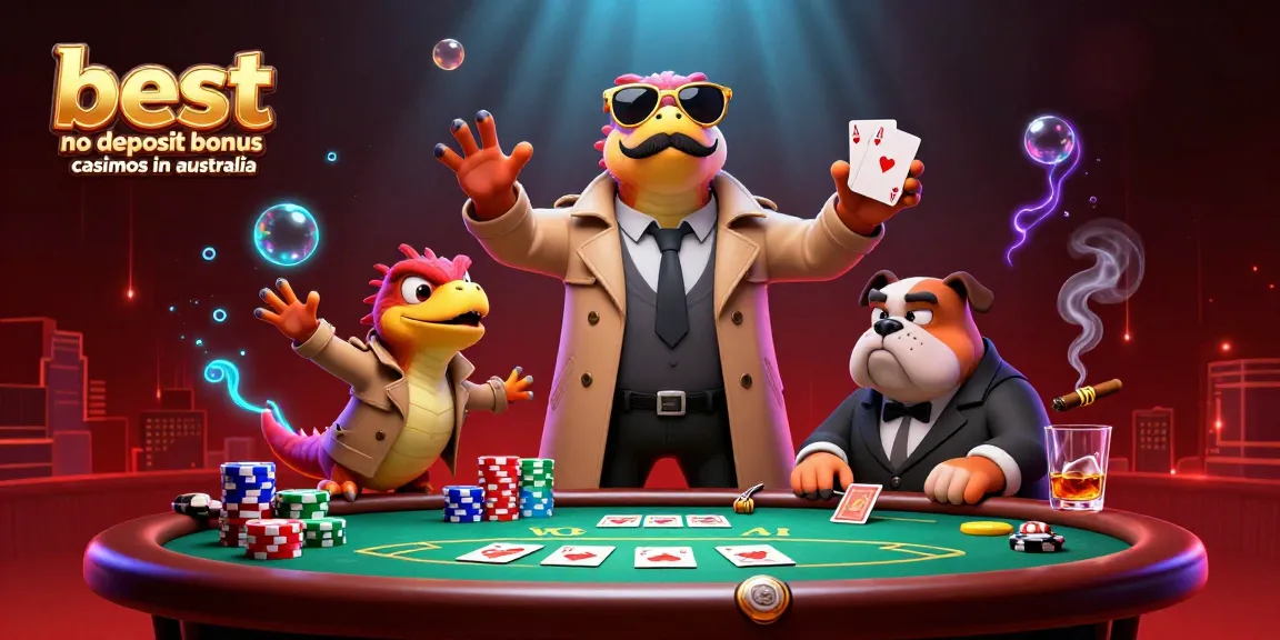 Experience the excitement at the best no deposit bonus casinos in Australia with raptors sneaking into a VIP lounge.