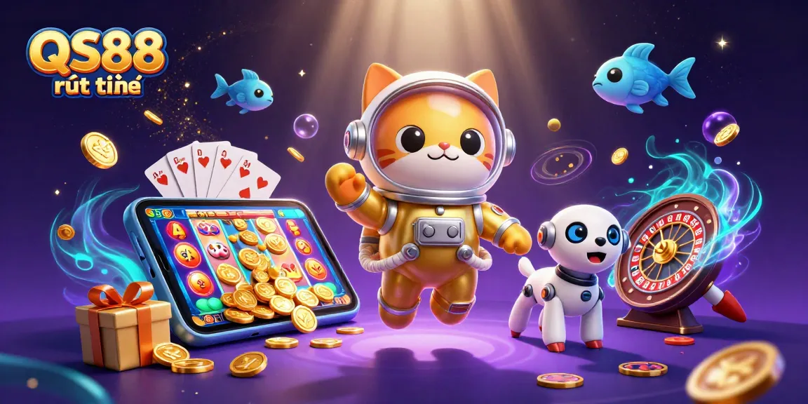 Experience QS88 rút tiền with vibrant slot games and multispecies excitement in a colorful 3D casino universe.