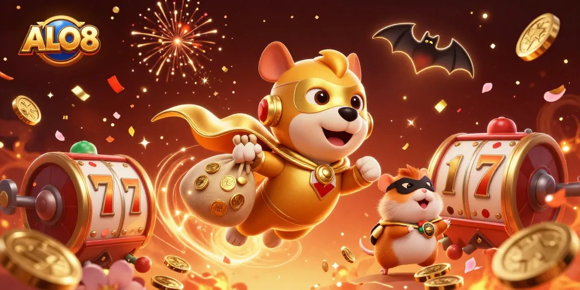 Join the fun at ALO8 with thrilling slots and vibrant celebrations captured in a 3D gaming adventure.
