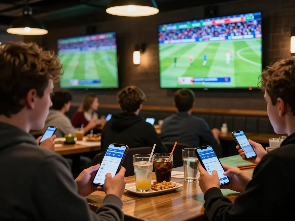 Engaged fans exploring ty le keo nha cai 5 while enjoying live sports in a vibrant betting environment.